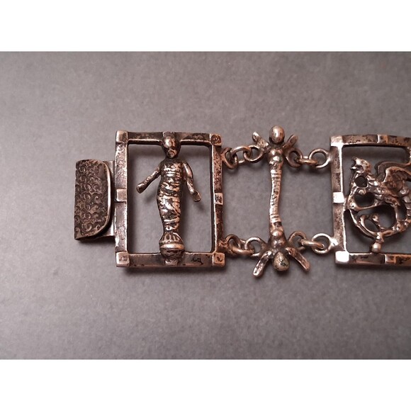 Vintage Guglielmo Cini Sterling Etruscan Bracelet Griffin Della Robbia - Picture 9 of 10